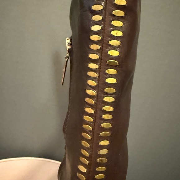 L.A.M.B. Dark Brown Leather Over the Knee Boots size 7.5 - Picture 5 of 9